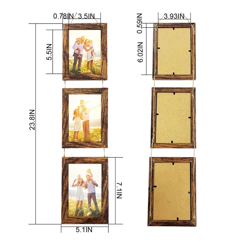 VMUZEDER 4x6 Wall Hanging Picture Frames Collage with 3 Opening White Frames - Image 2